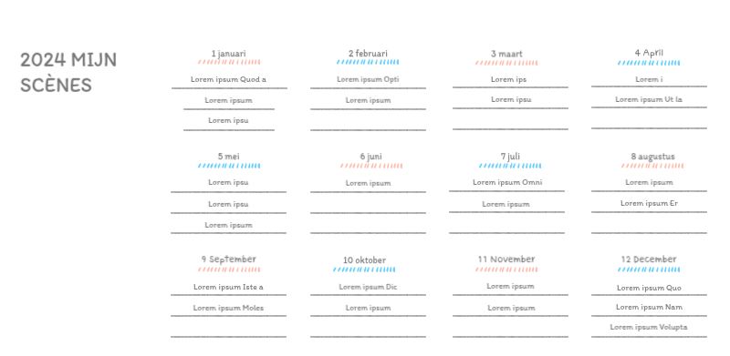 Schattige kalenders met schattige illustraties