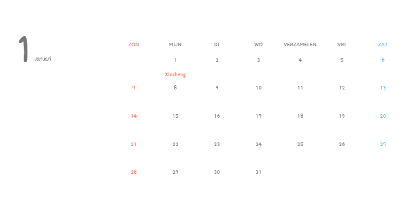 Schattige kalenders met schattige illustraties