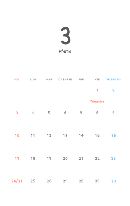 Simpáticos calendarios con adorables ilustraciones