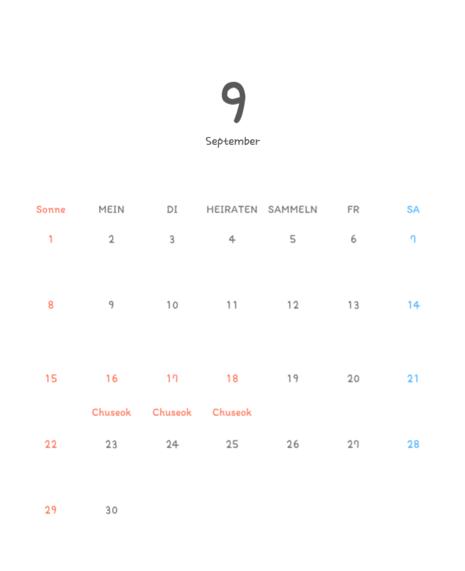 Niedliche Kalender mit knuffigen Illustrationen