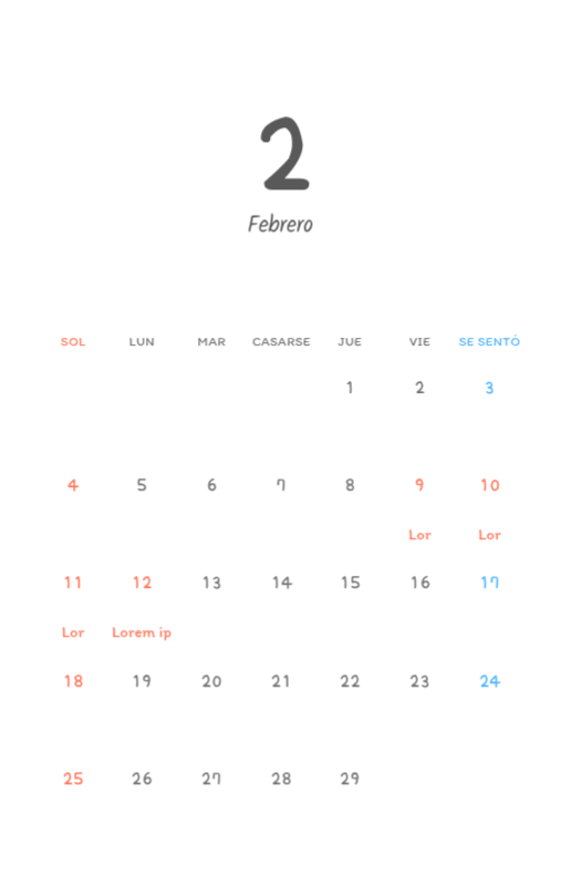 Simpáticos calendarios con adorables ilustraciones