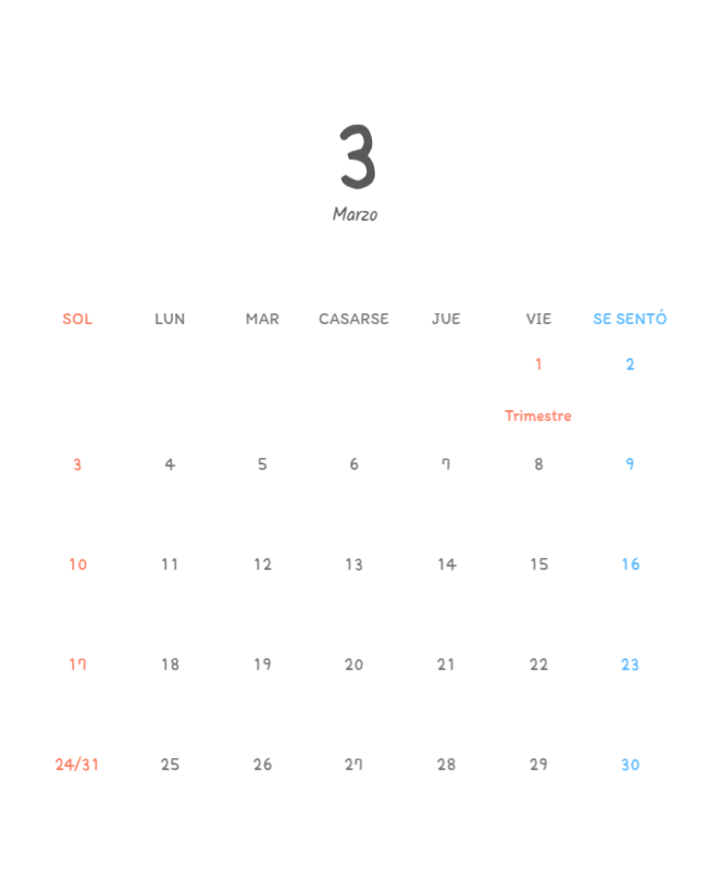 Simpáticos calendarios con adorables ilustraciones