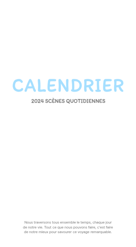 Calendriers mignons avec des illustrations câlines