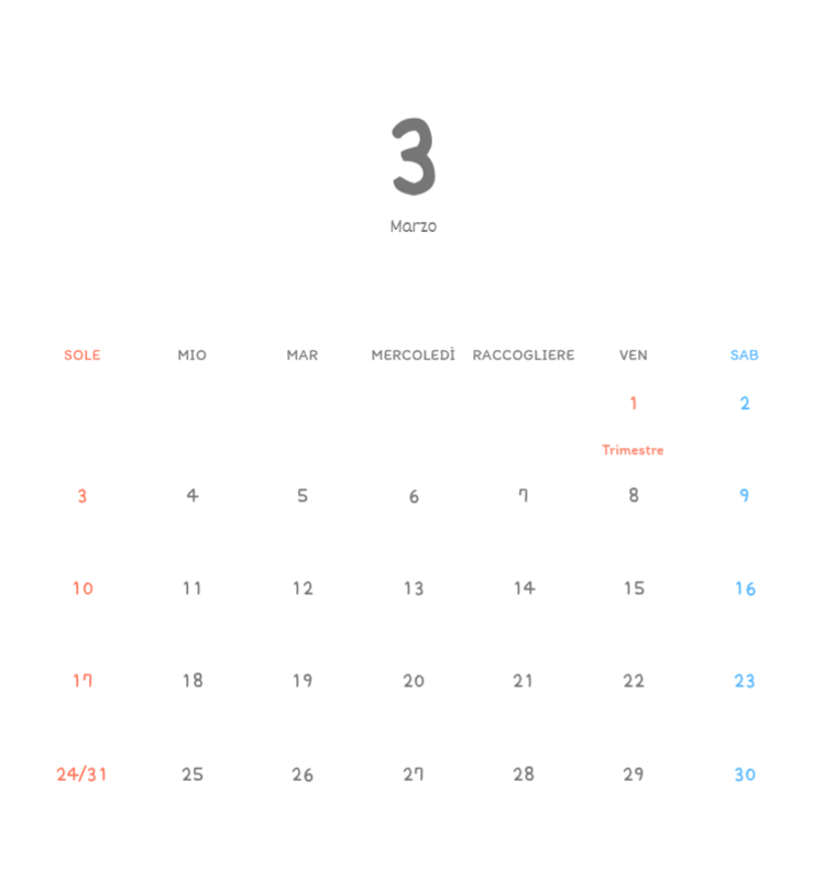 Simpatici calendari con illustrazioni di peluche