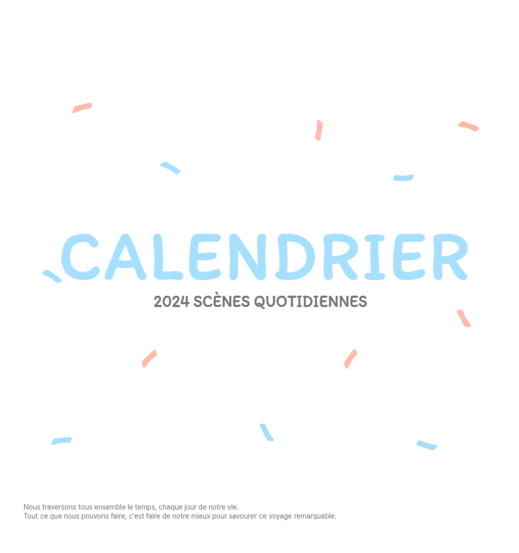 Calendriers mignons avec des illustrations câlines