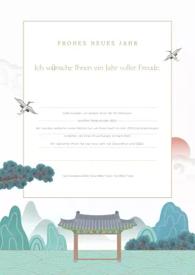 Traditionelle Neujahrsgrußkarte in abstrakter Form