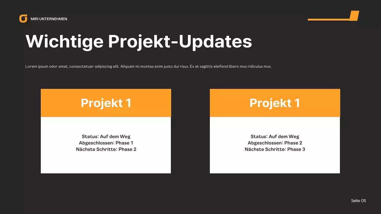 orange modern business report