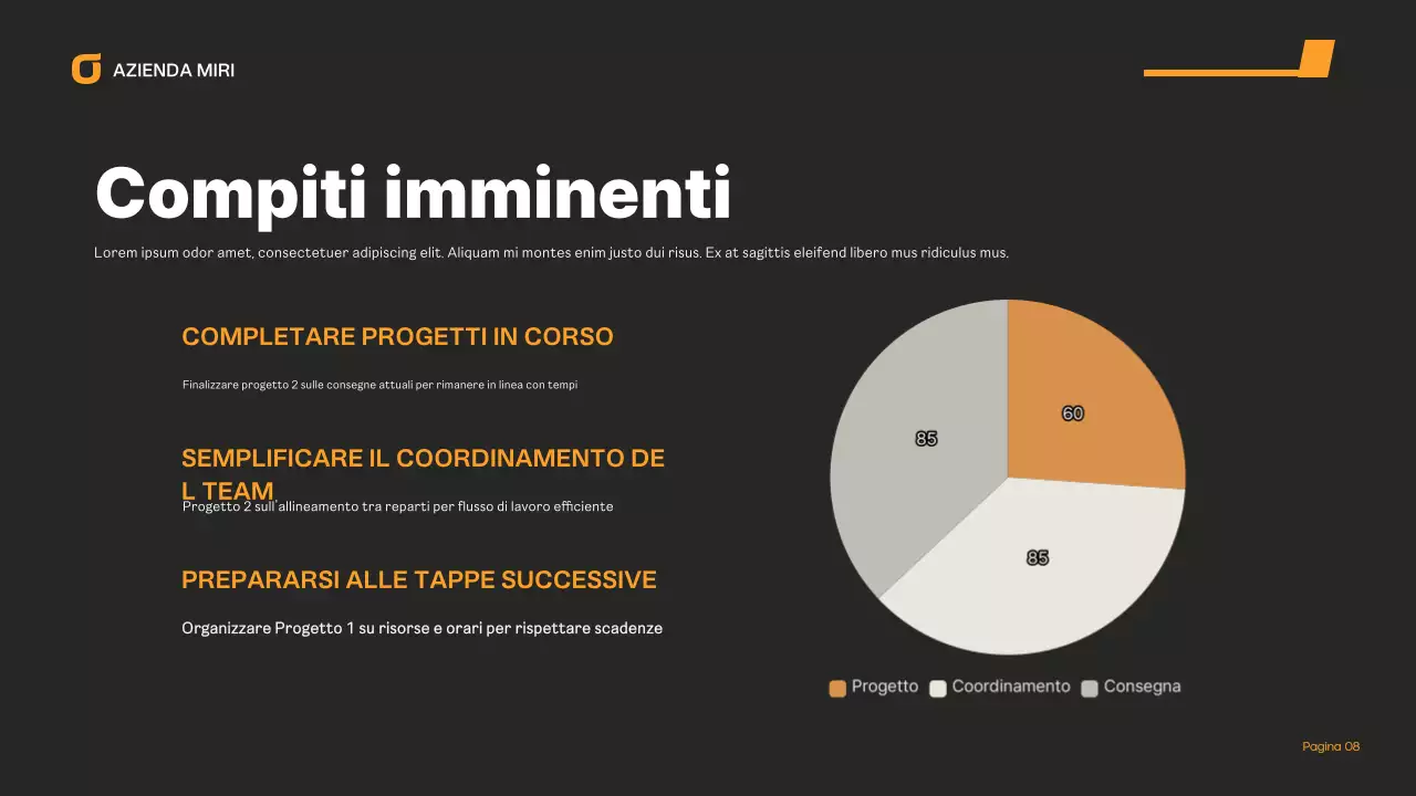relazione d'impresa moderna arancione