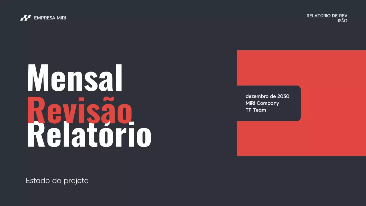 relatório de empresa moderna vermelha