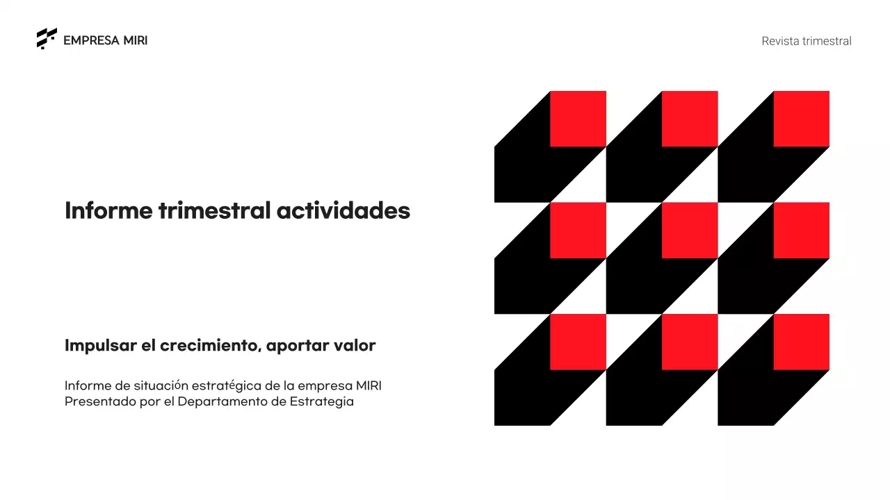informe empresarial black geometric