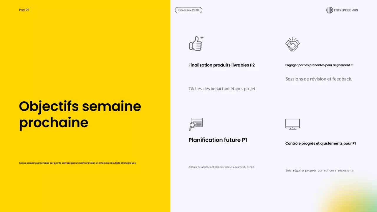 présentation du rapport d'examen mensuel blue modern