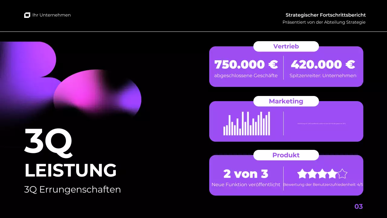 lila rosa Farbverlauf moderne vierteljährliche Geschäftsbericht Präsentation
