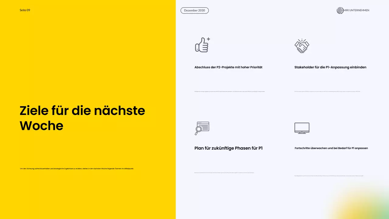 blue modern Monatsbericht Präsentation