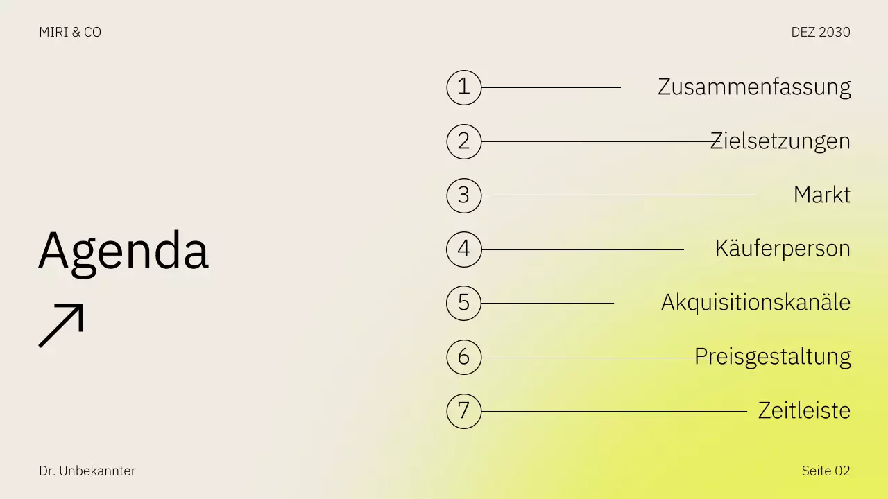 Beige Gelbe Markteinführungsstrategie Businessplan Präsentation