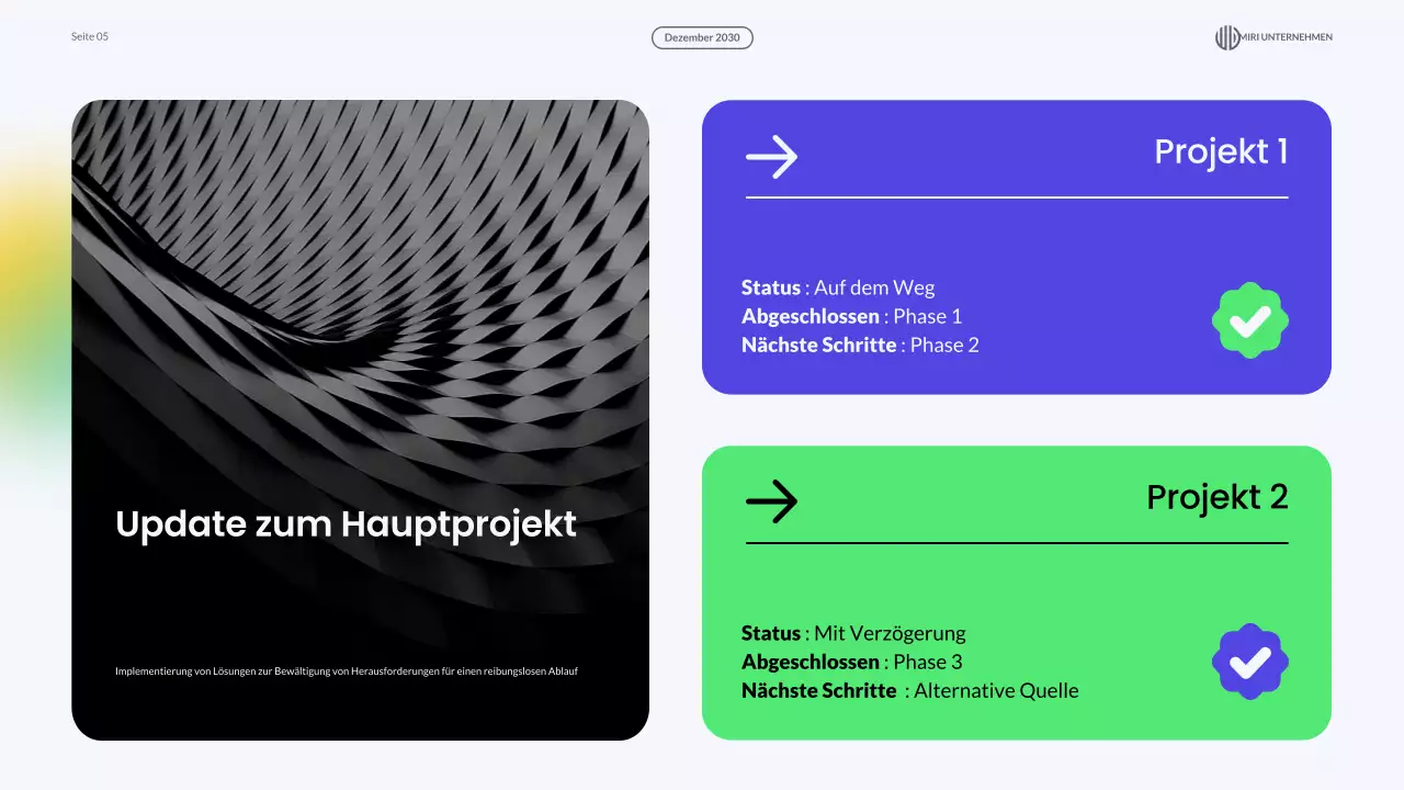 blue modern Monatsbericht Präsentation