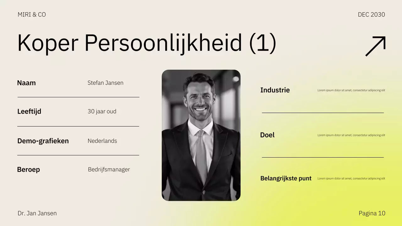 Beige Geel Marktstrategie Presentatie Ondernemingsplan