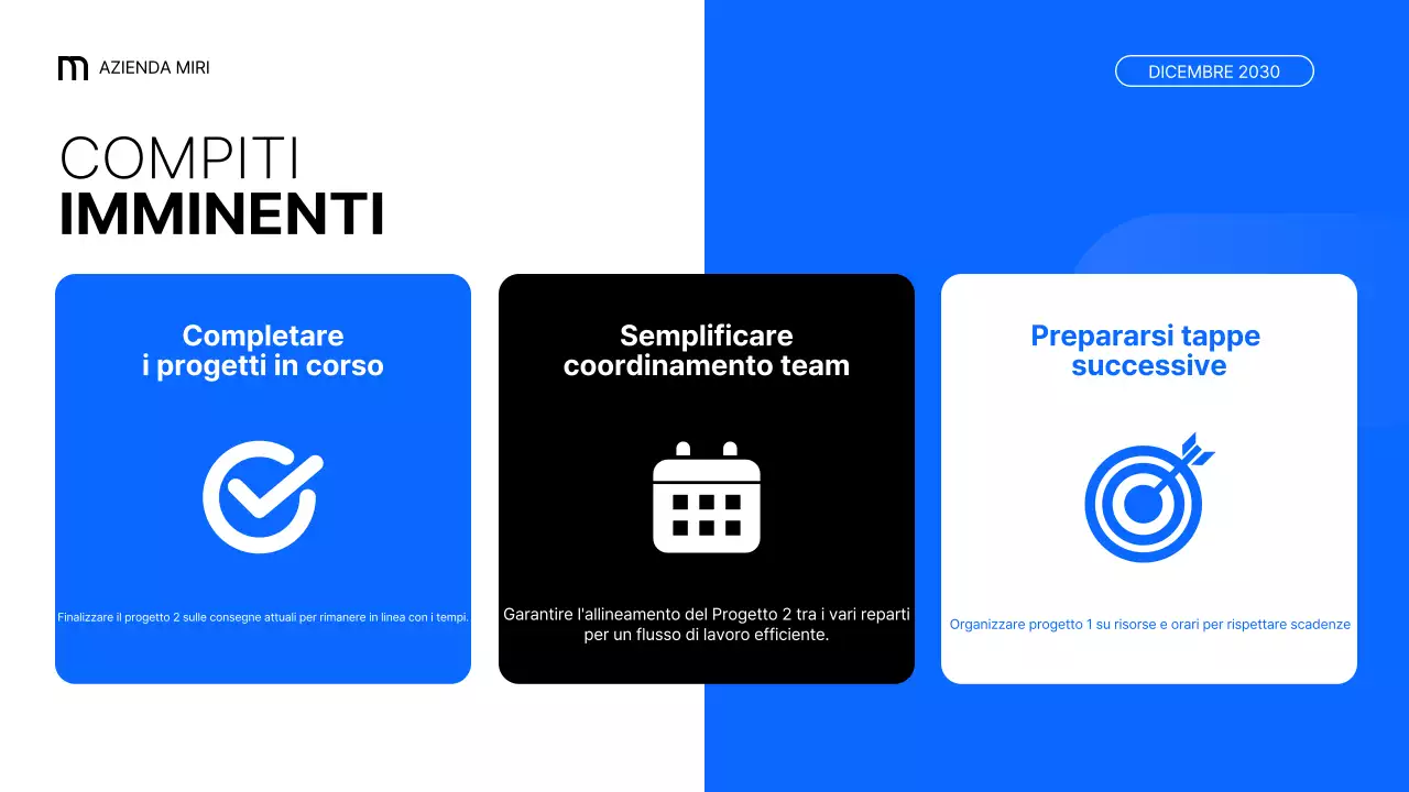 relazione aziendale moderna blu