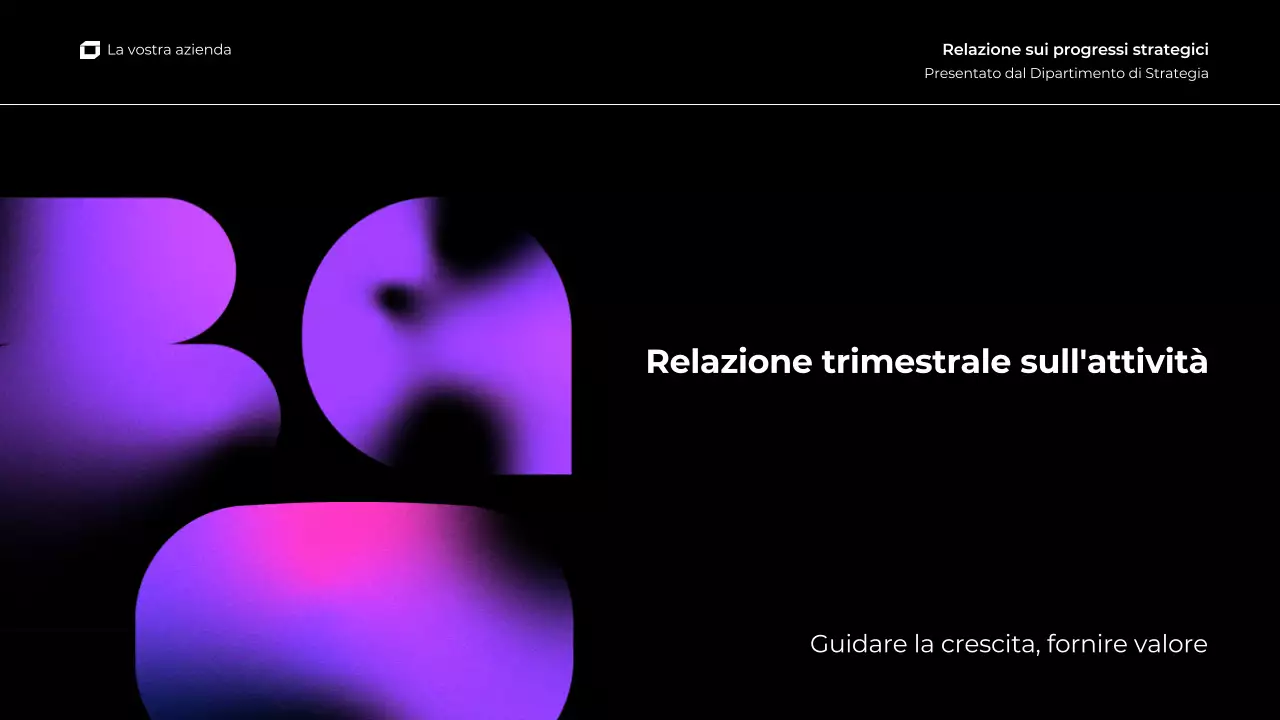 viola rosa gradiente moderna relazione trimestrale d'affari presentazione