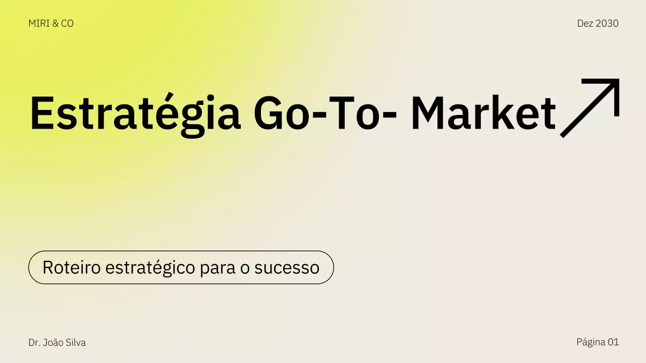 Apresentação do plano de negócios da estratégia de entrada no mercado Bege Amarelo