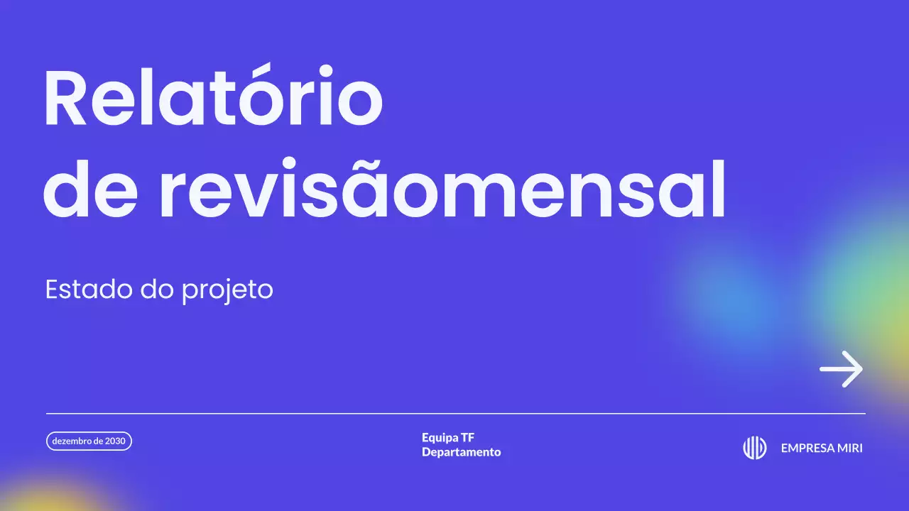 apresentação do relatório de revisão mensal blue modern