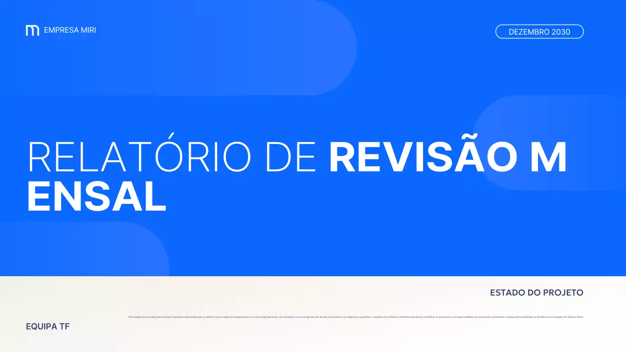 relatório de empresa moderna azul