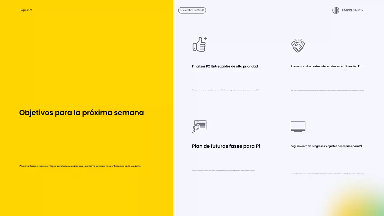 presentación del informe mensual blue modern