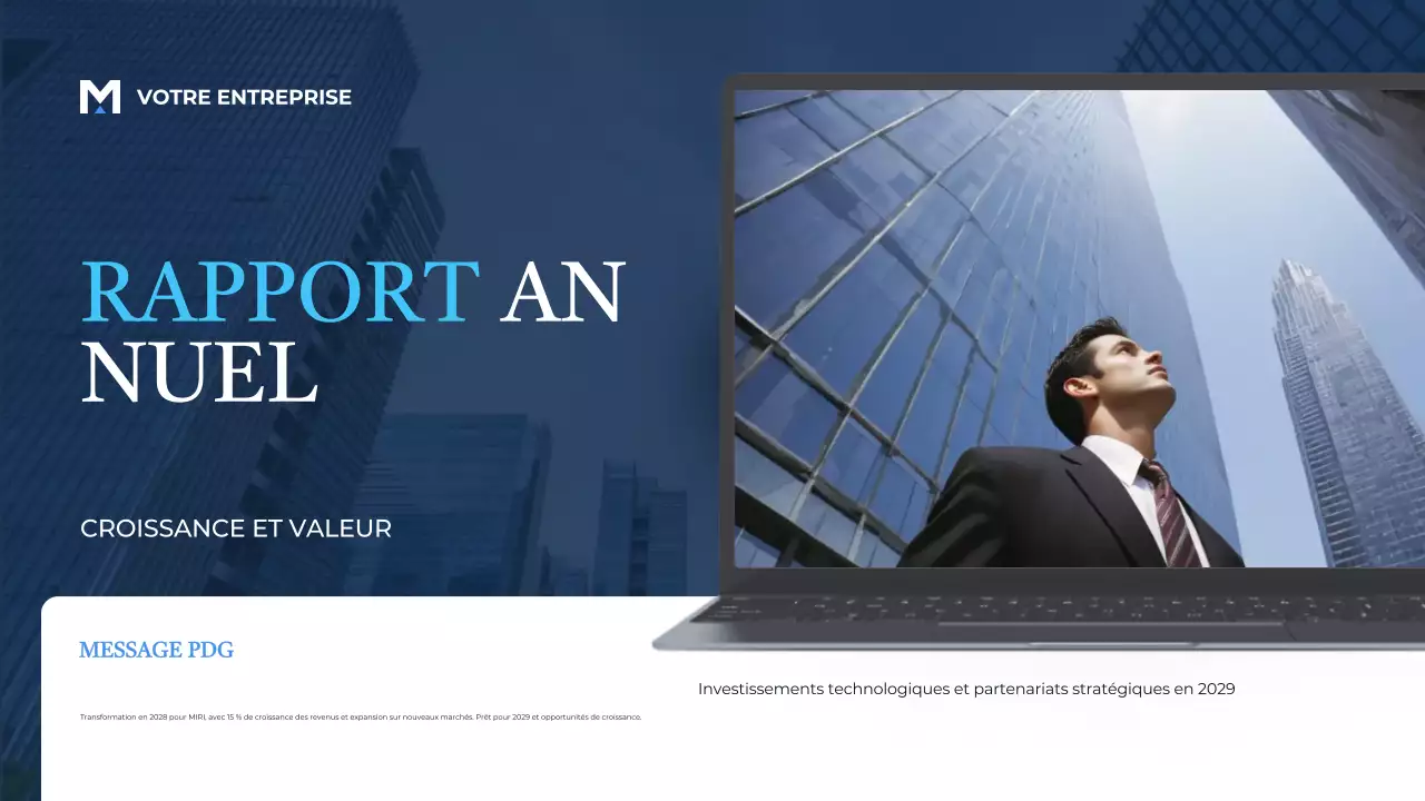 Blue Modern Business Report Announcement Presentation