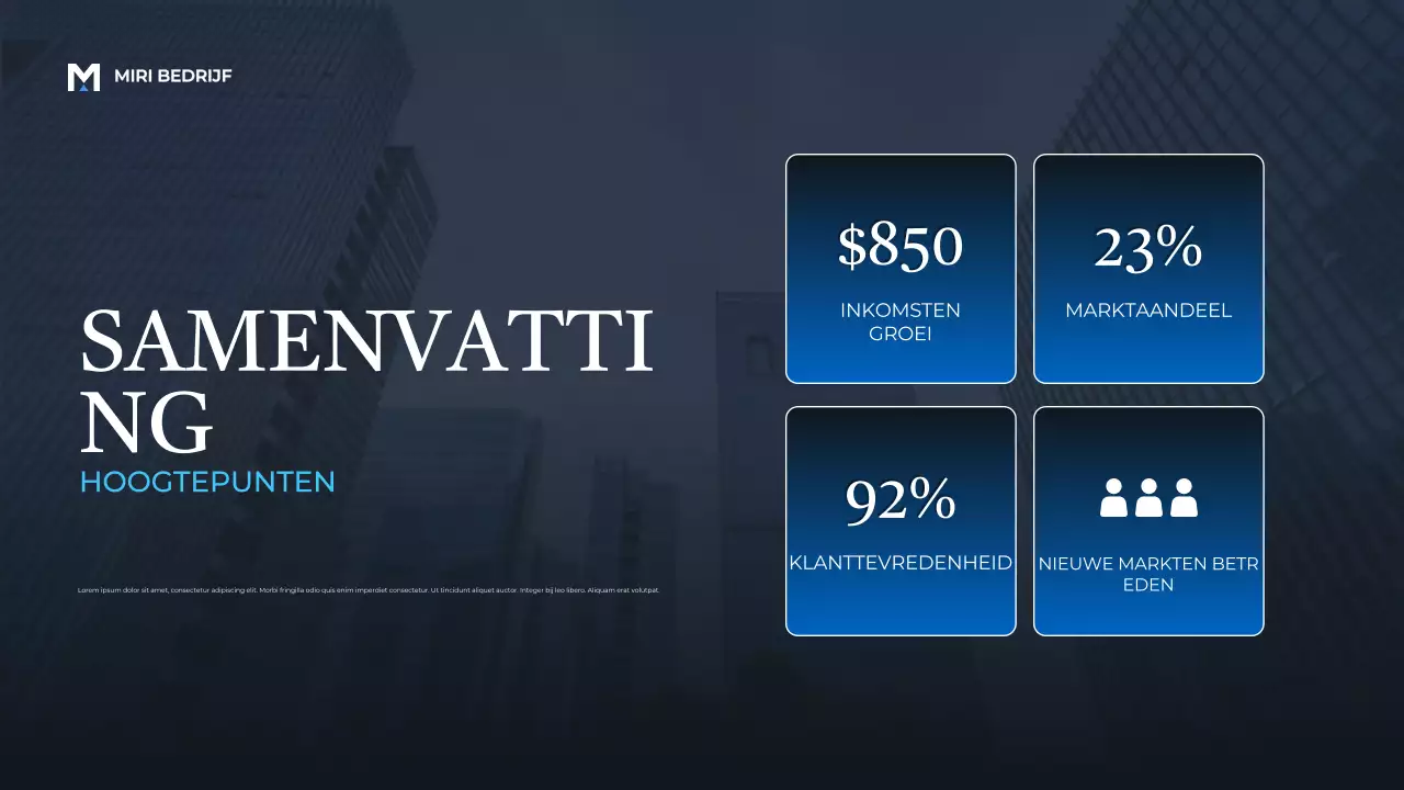 Blue Modern Business Report Aankondiging Presentatie