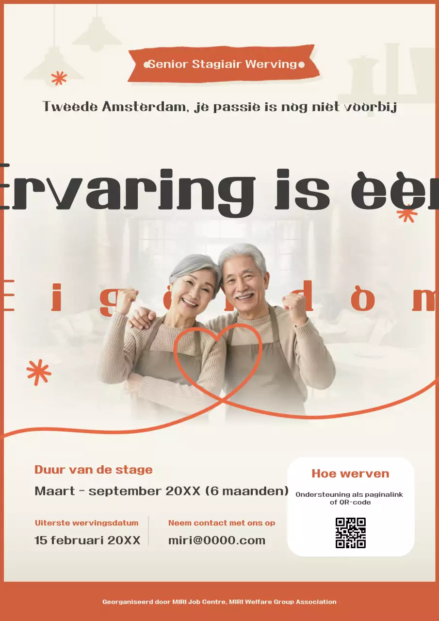 Oranje Eenvoudige Aanwervingsbrief Stagiair