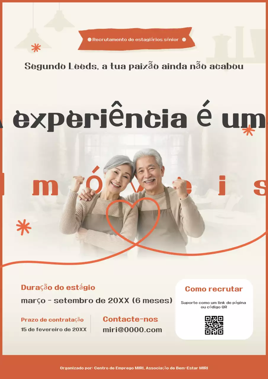 Carta de recrutamento de estagiários simples da Orange