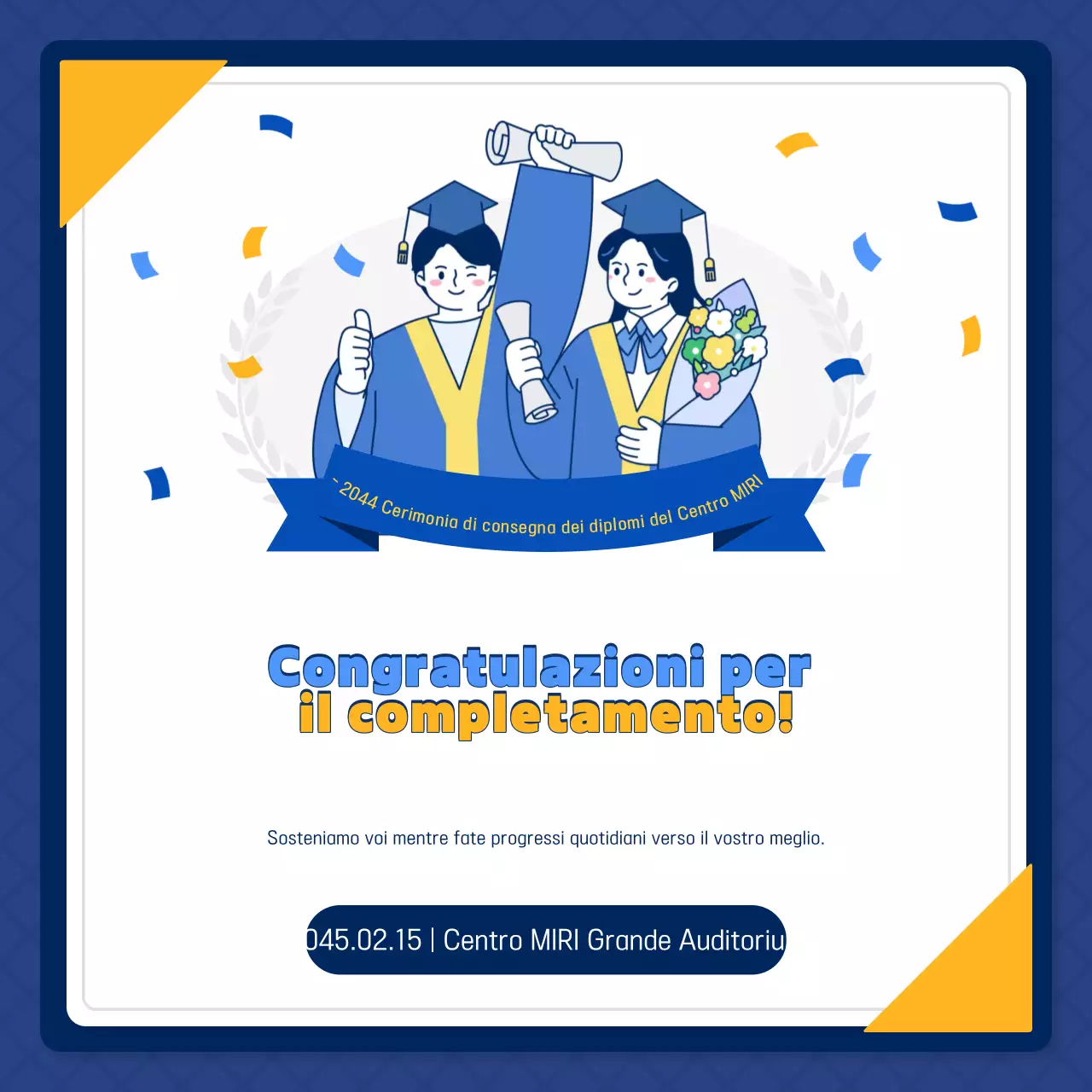 Cerimonia di laurea blu semplice