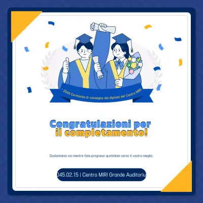 Cerimonia di laurea blu semplice