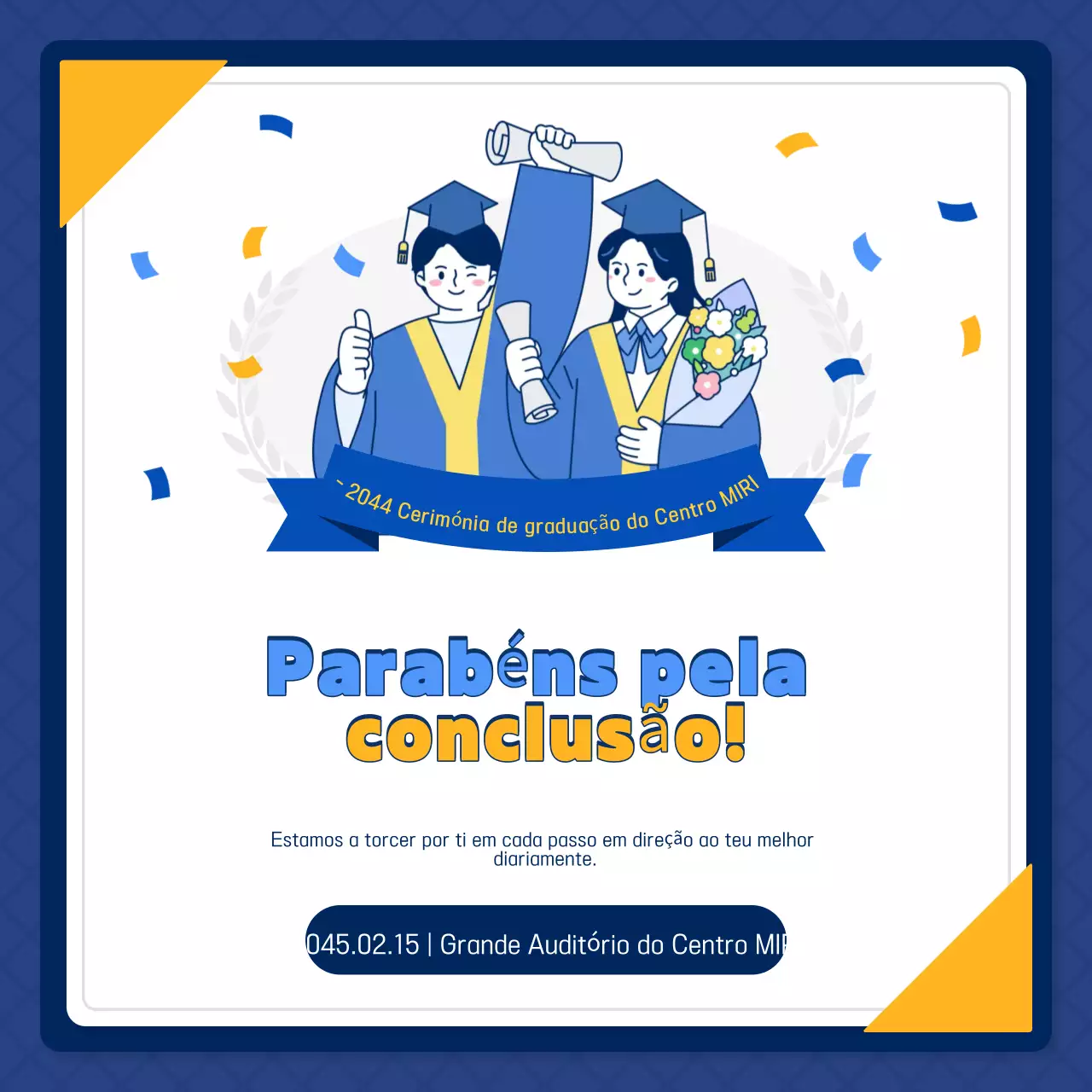 Cerimónia de Formatura Simples Azul