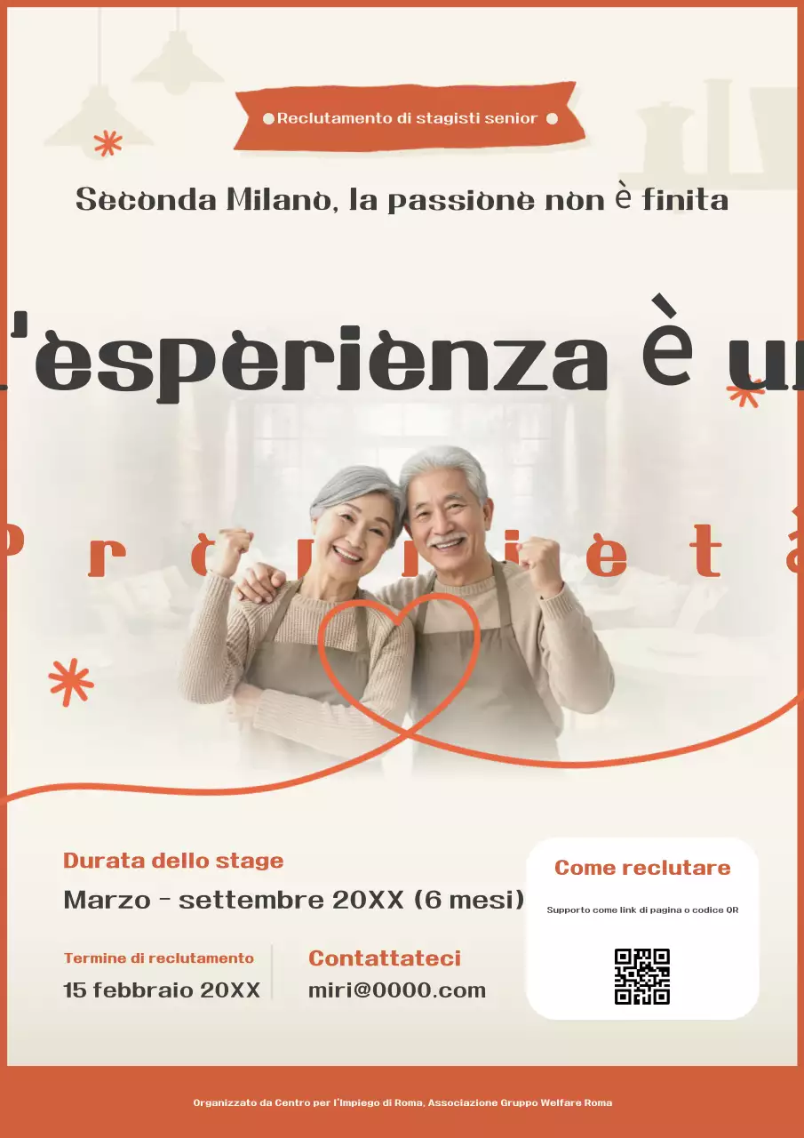 Lettera di assunzione per stagisti arancione semplice