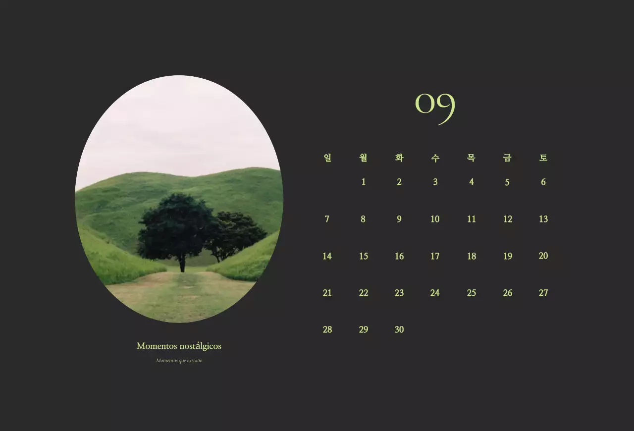 Calendario Khaki Vintage