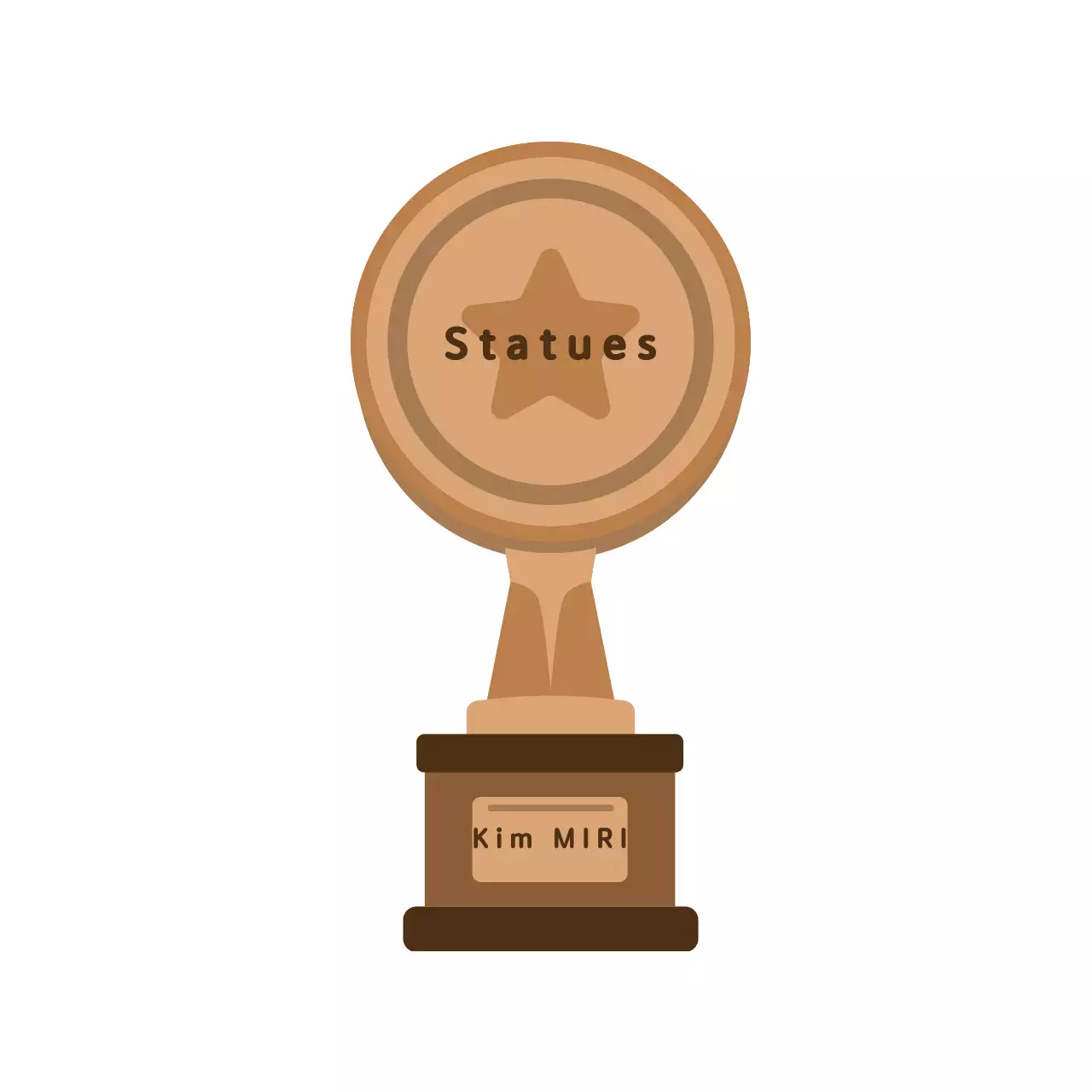 Trophée circulaire simple en or