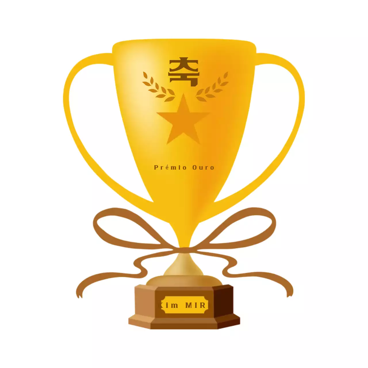 Troféu de luxo dourado para a taça do campeonato