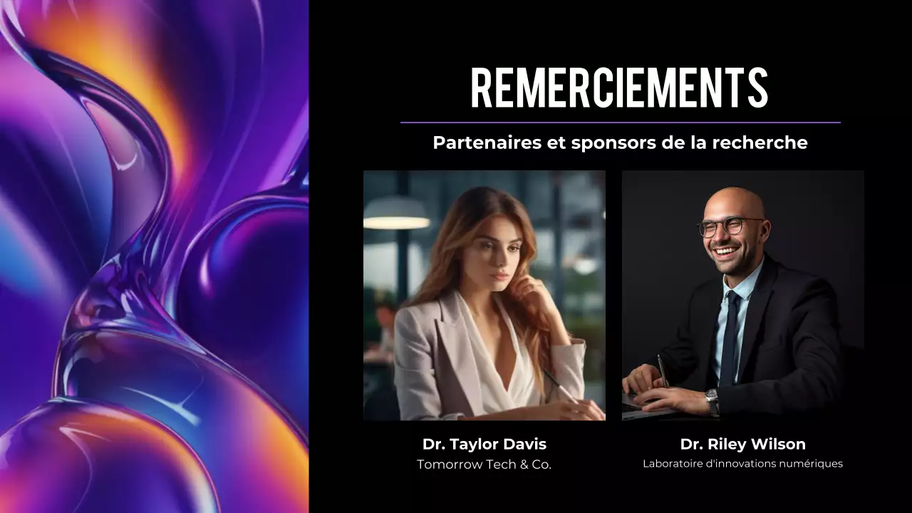 résumé en violet présentation à la conférence