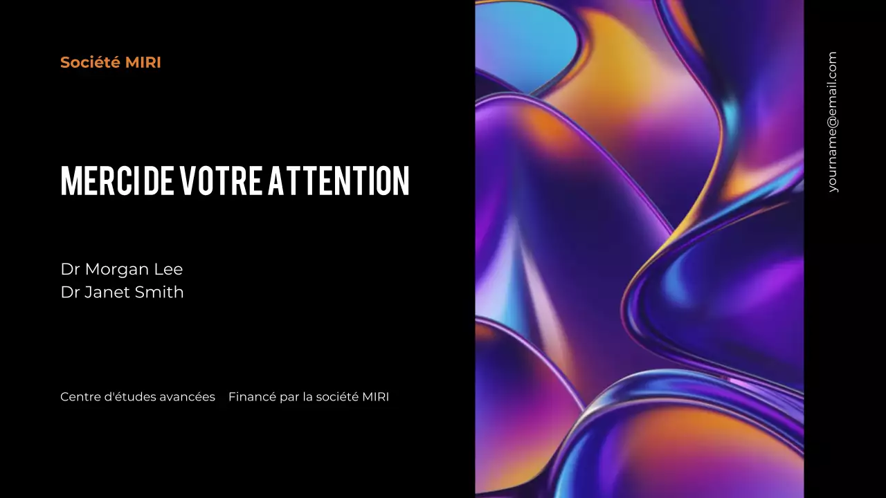 résumé en violet présentation à la conférence