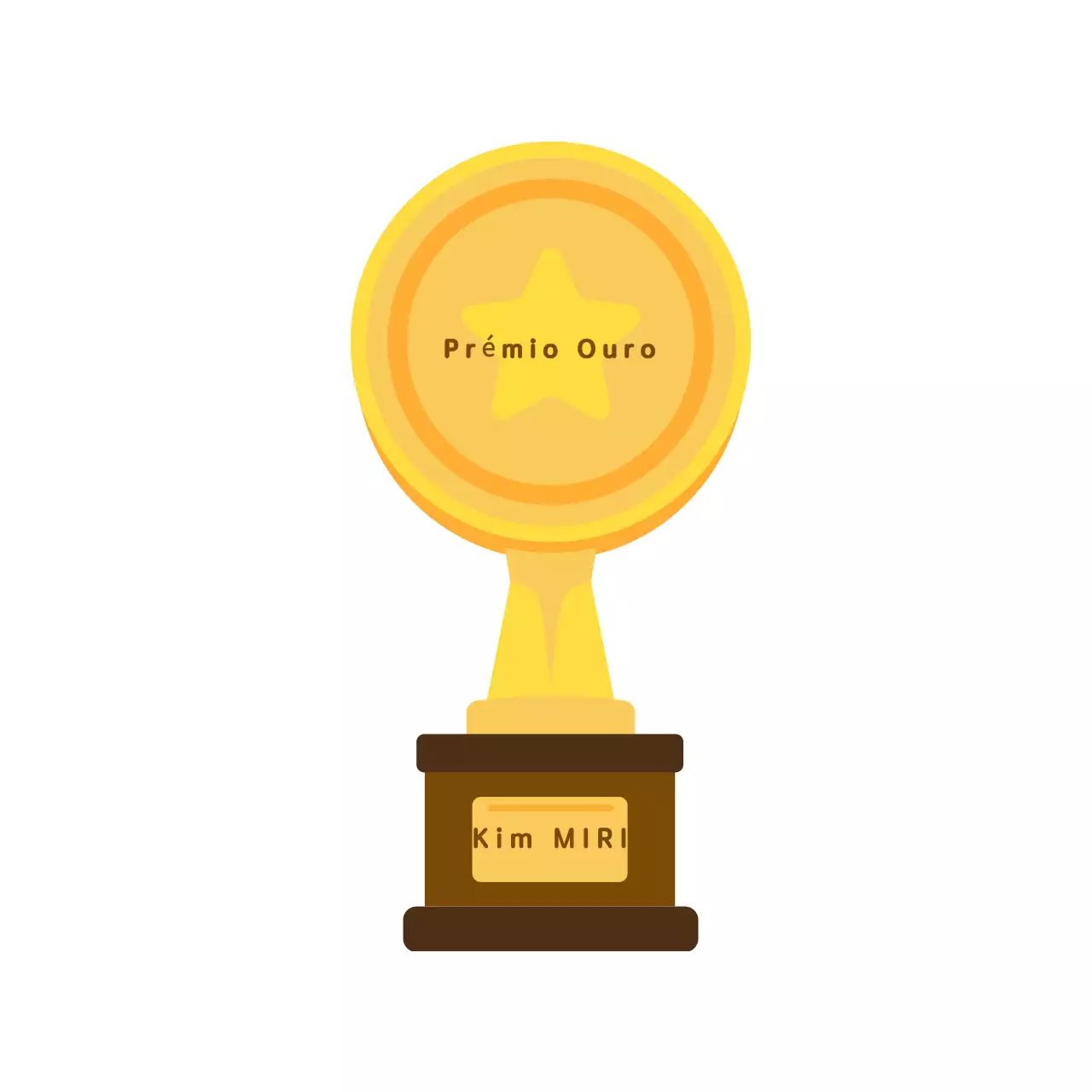 Troféu circular simples dourado