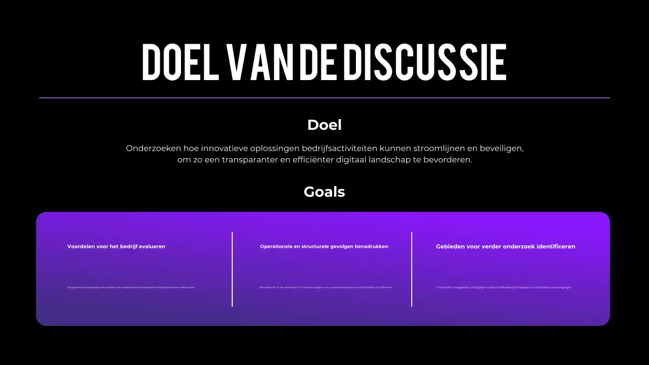 Paarse abstracte conferentiepresentatie