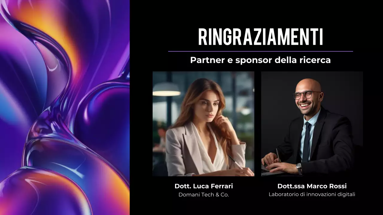 presentazione della conferenza con abstract viola