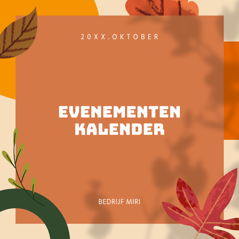 Bruin en Tropisch Herfst Evenement Aankondiging