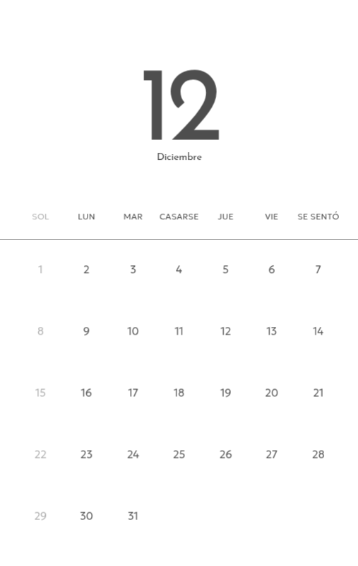 Un calendario fotográfico con un toque limpio y urbano