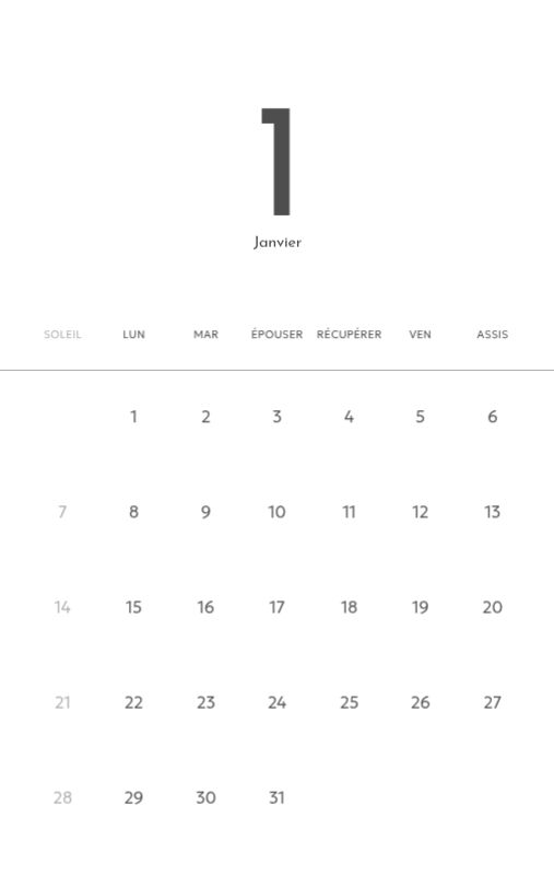 Un calendrier photo à l'allure urbaine et épurée