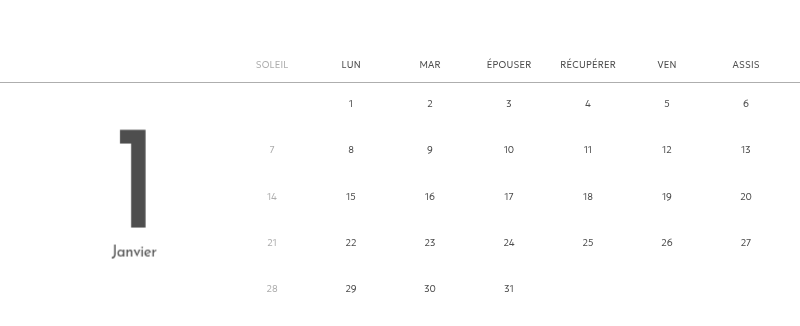 Un calendrier photo à l'allure urbaine et épurée