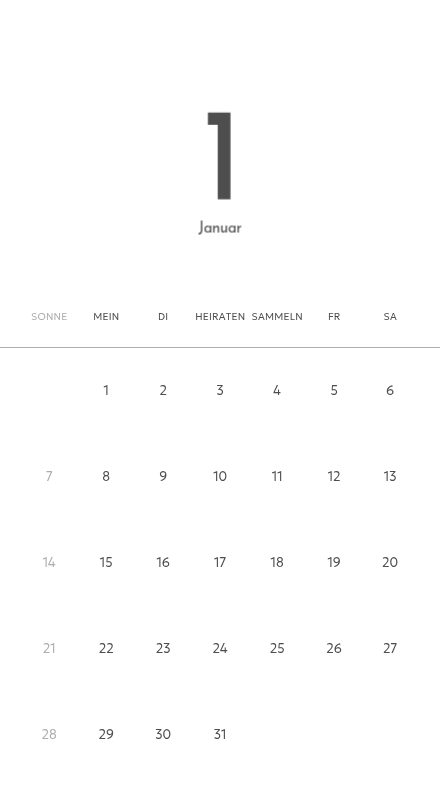 Ein Fotokalender mit klarem, urbanem Charakter