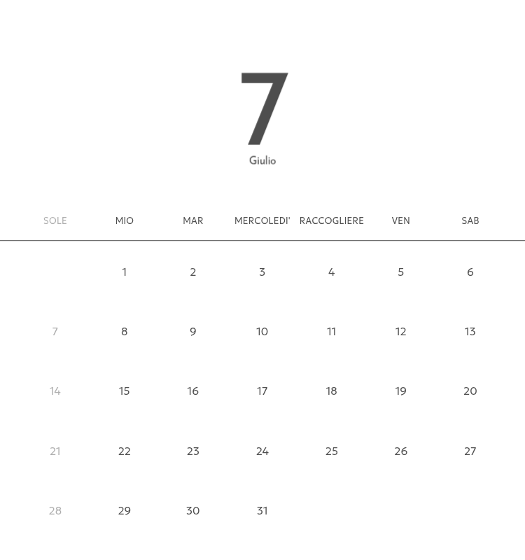 Un calendario fotografico dall'atmosfera pulita e urbana