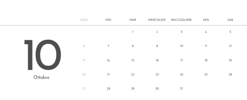 Un calendario fotografico dall'atmosfera pulita e urbana