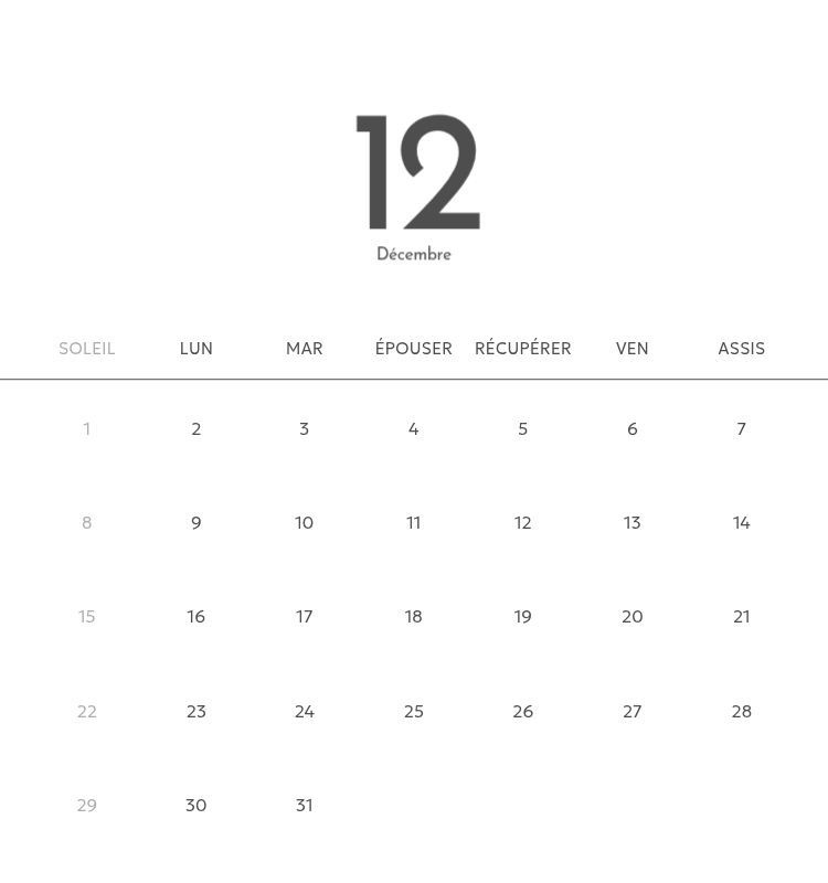 Un calendrier photo à l'allure urbaine et épurée